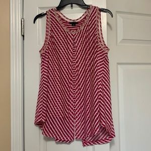New Directions Pink and White Striped Tank